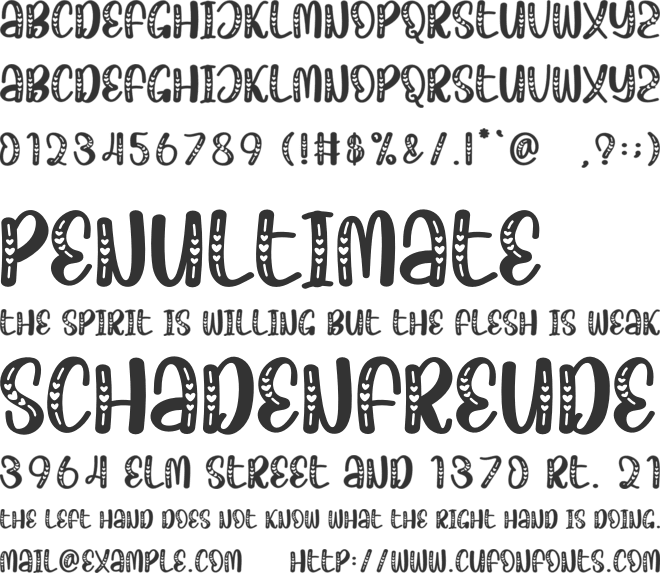 Love Vancy font preview