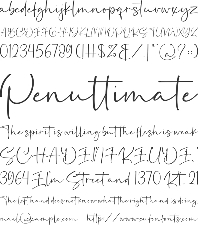Secretoria font preview