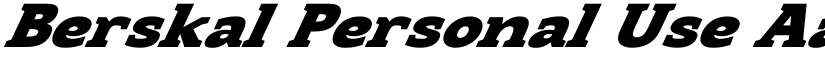 Berskal Personal Use font