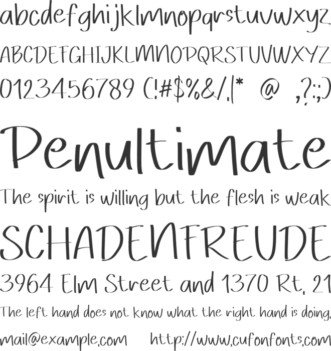 Cooling cartoon font preview