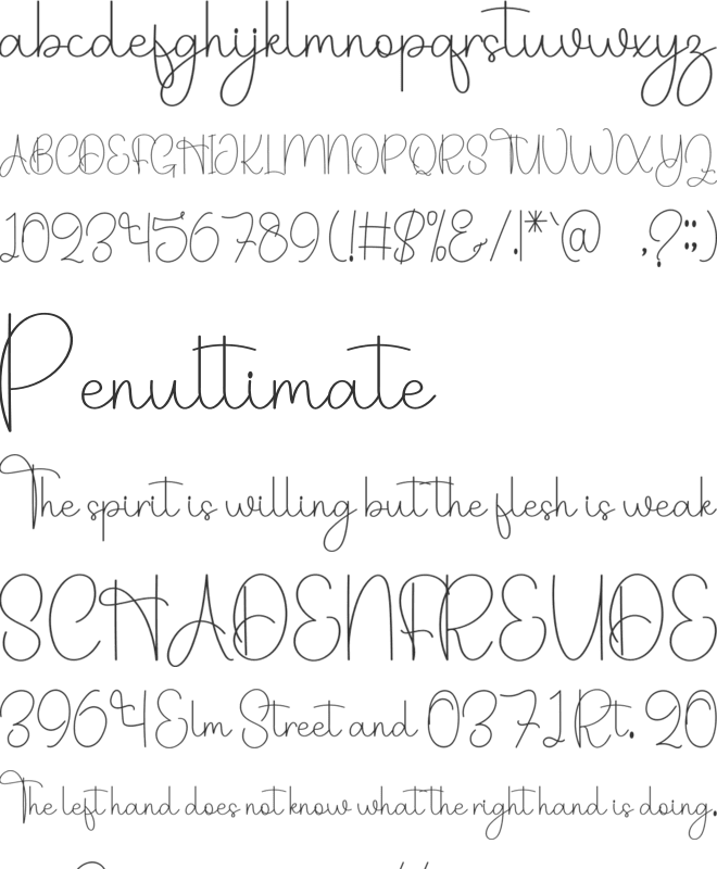 Samuel Holiday font preview