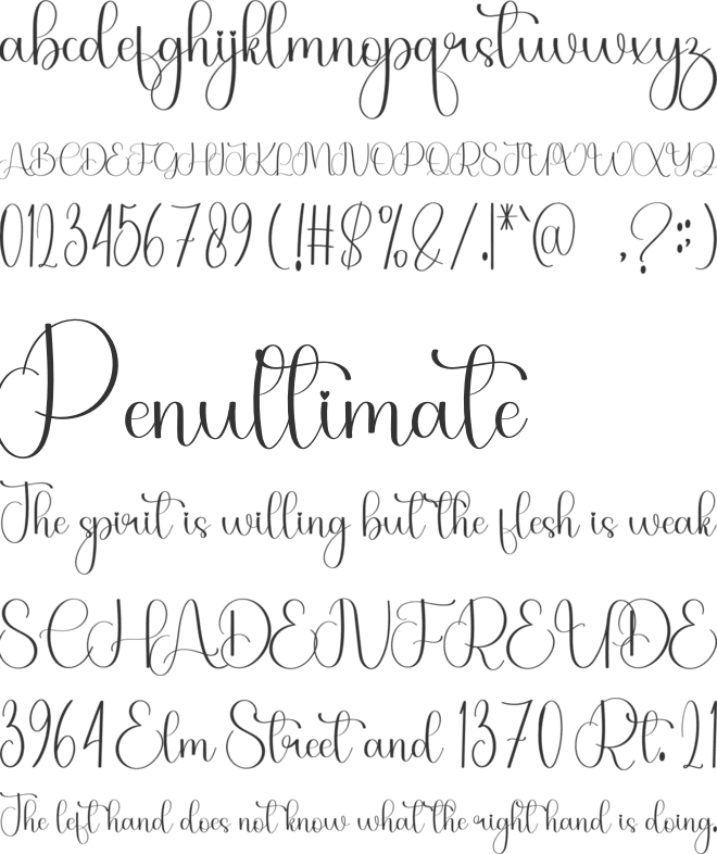 Coming Birthday font preview