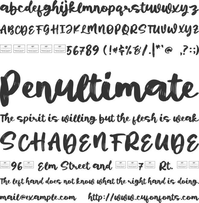 Silvana Free font preview