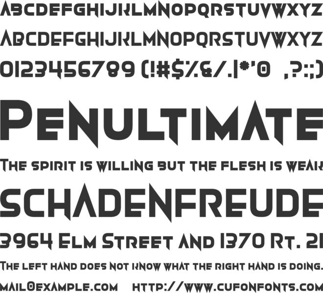 Armwarmer font preview