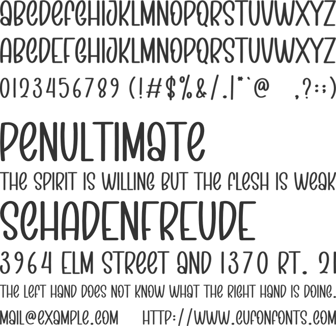 The Valentine font preview