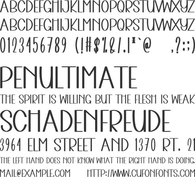 Small Businees font preview