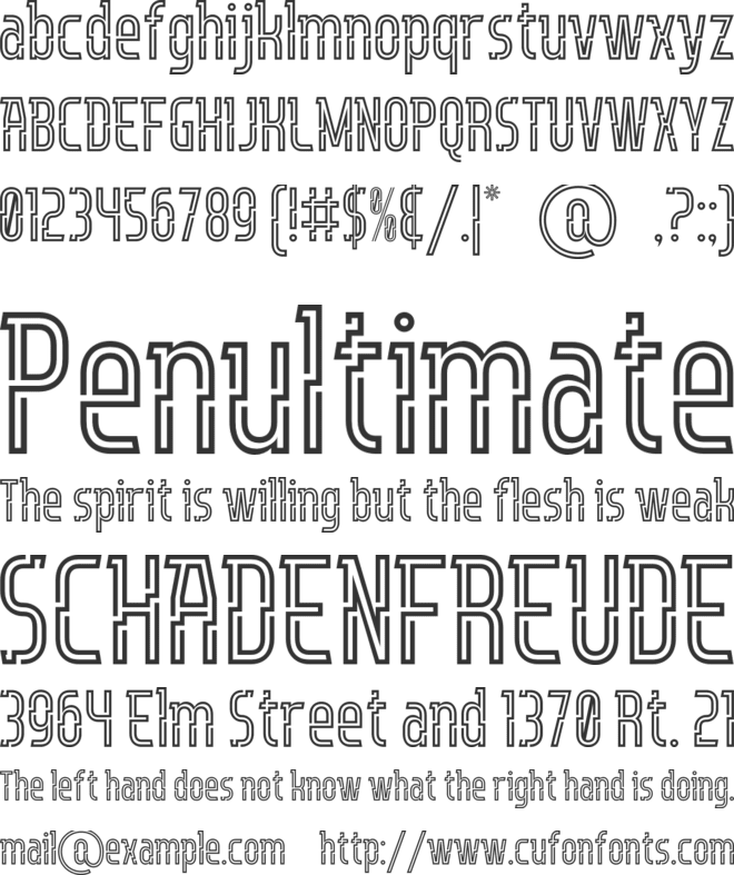 Sencito font preview
