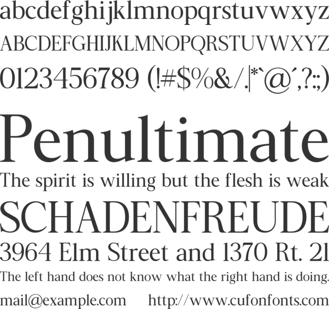 Zafira Serif font preview