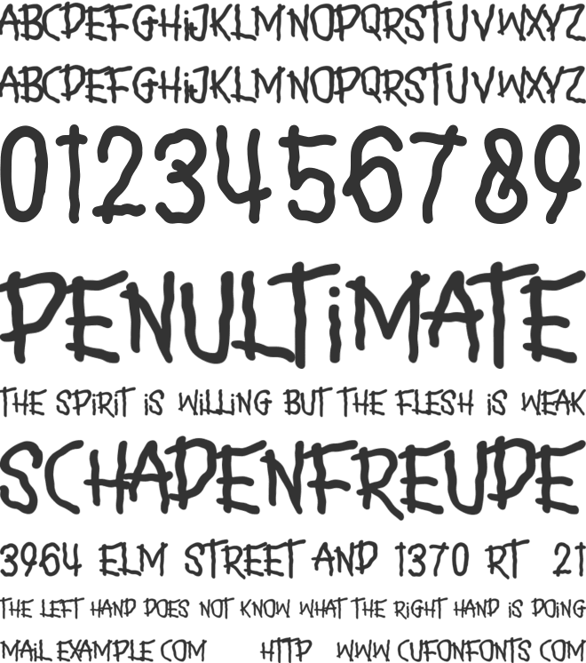 Snowflakes font preview