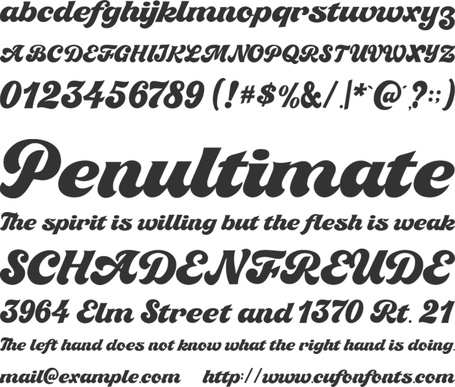 Midnight Angel font preview