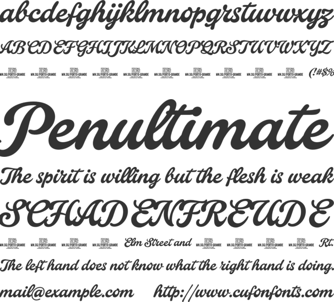 Porto Grande PERSONAL USE font preview