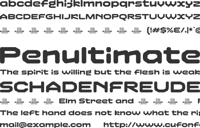 Kyzorin PERSONAL USE font preview