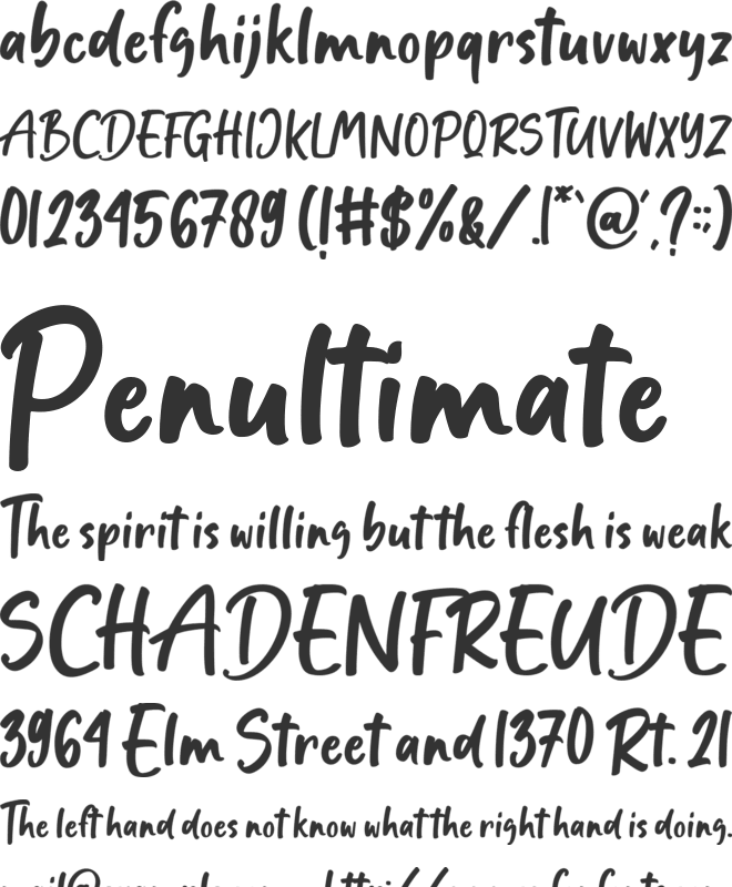 Underlines Handwritten font preview