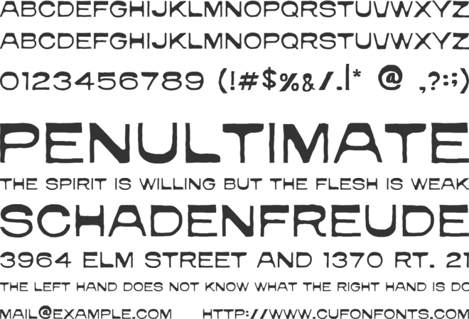 SFC Bearwood font preview