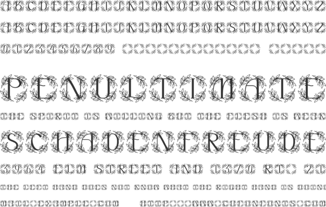 Floravine Monogram font preview