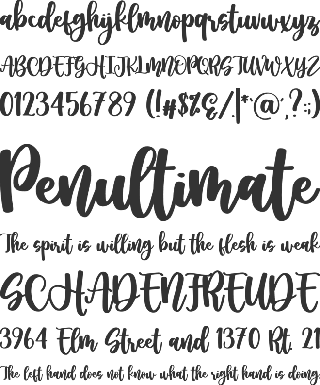 Honeys font preview