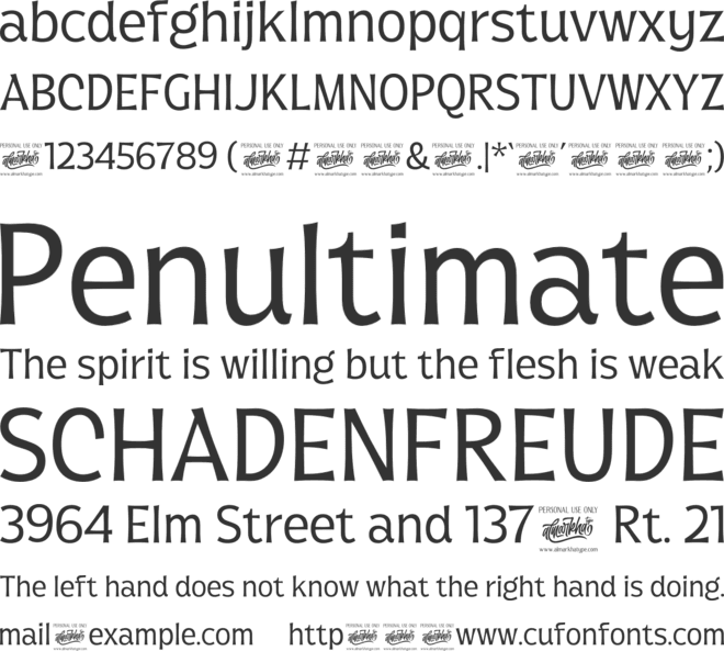 Geladine font preview