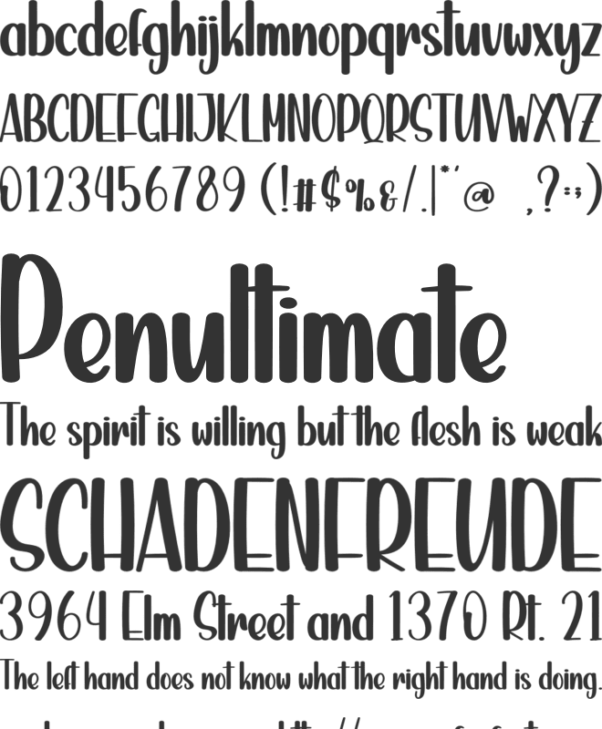Chubby  Bakery font preview
