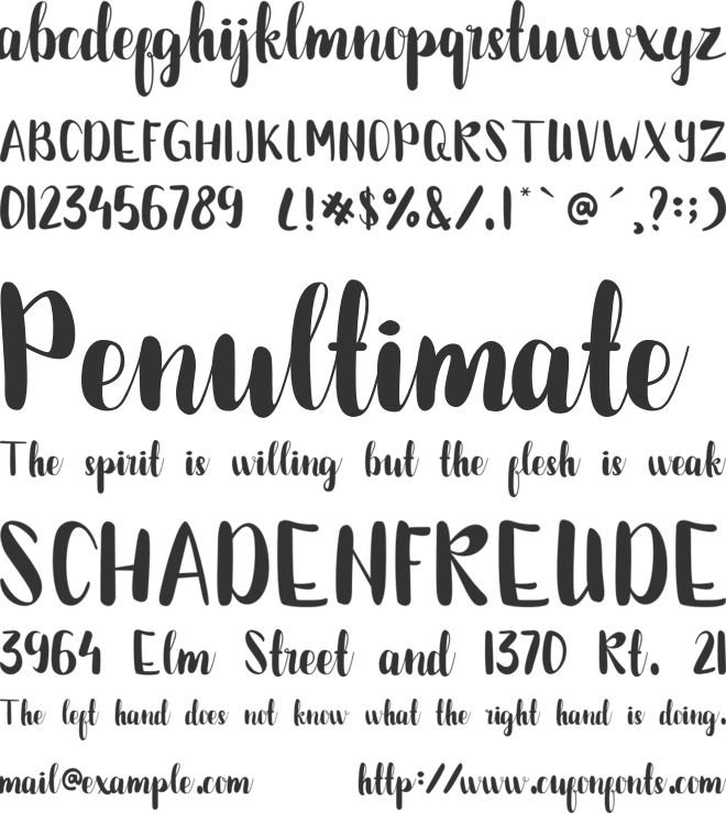 Bettalia font preview