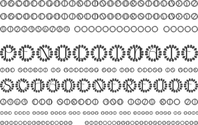 Leafori Monogram font preview