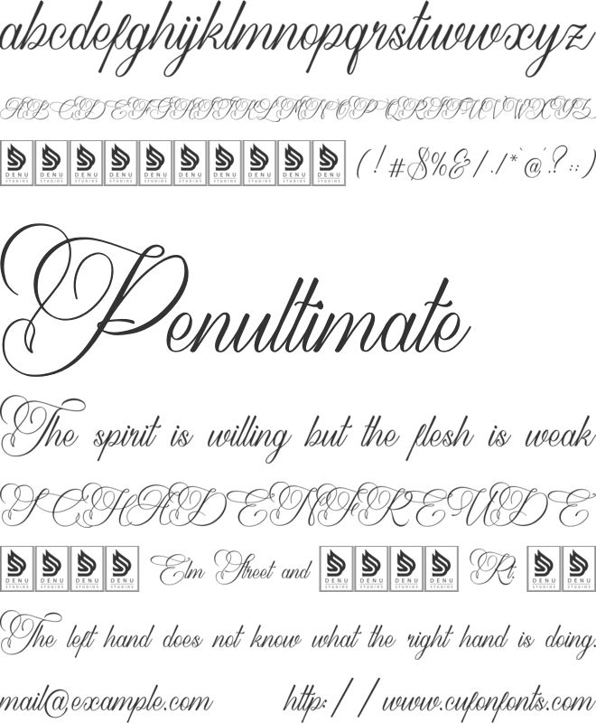 Harvintelis font preview