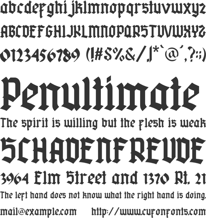 Forgore font preview