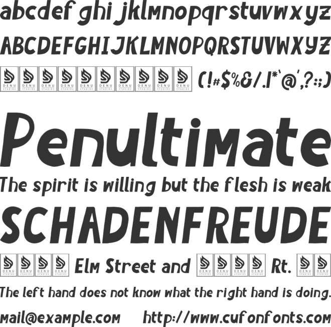 Praduga font preview