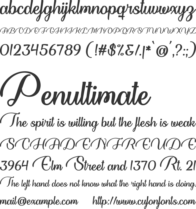 Dream Her font preview