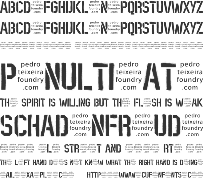 Stencil PTx Sprayed font preview
