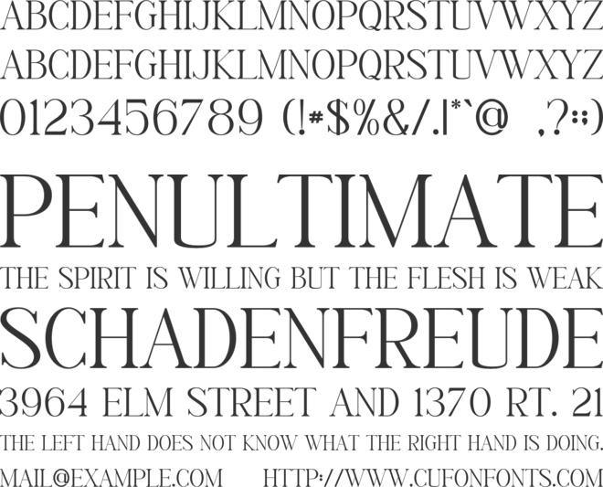 AVANTE font preview