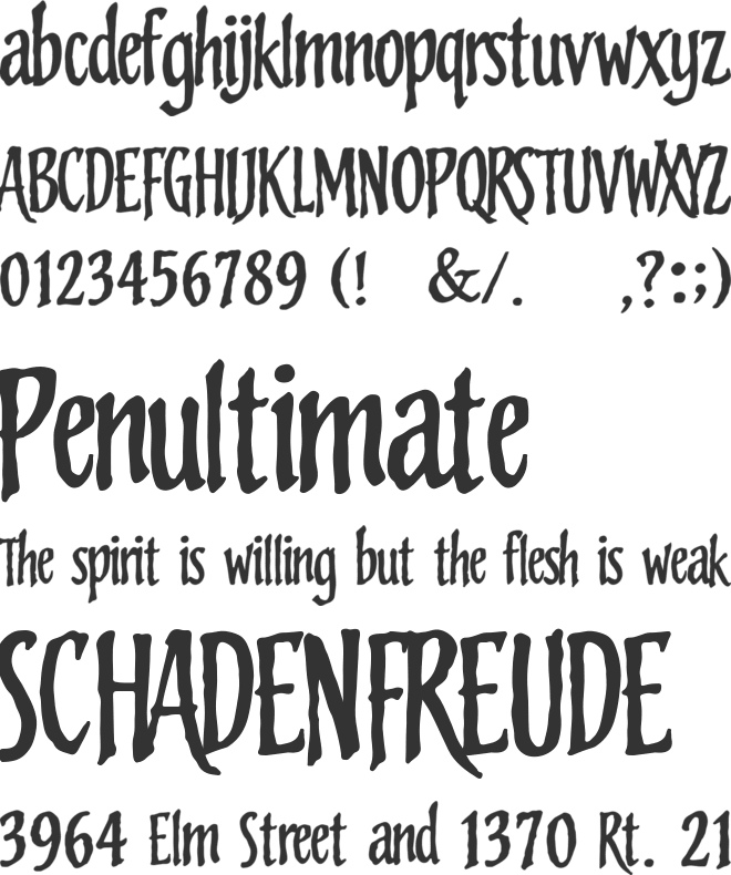 The Resurrected Zombieland font preview