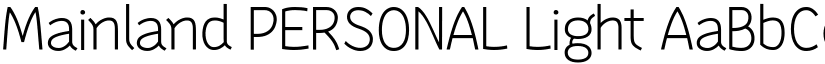 Mainland PERSONAL Light font