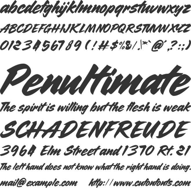 Behind the Gesture font preview