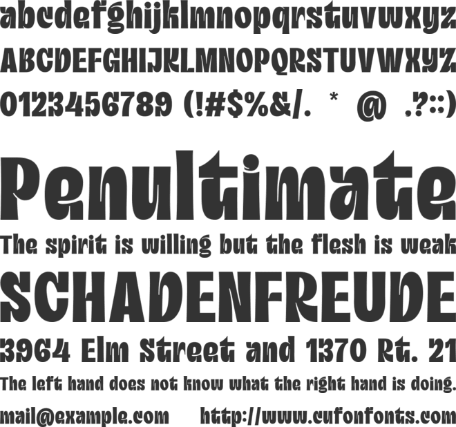 Curve Retro font preview
