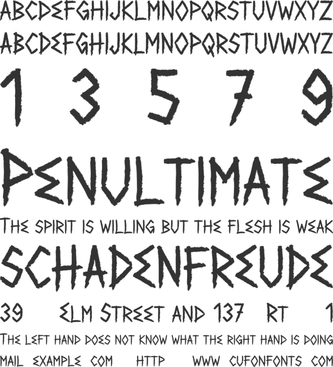 Vondalore font preview