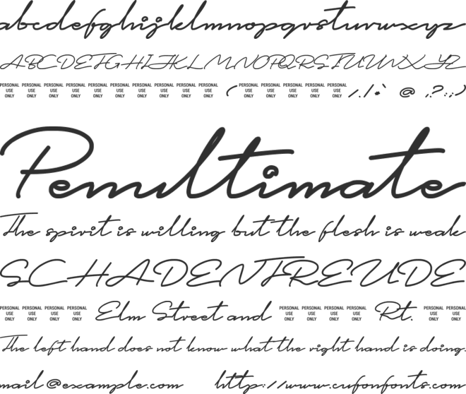 Simplicy Personal Use Only font preview