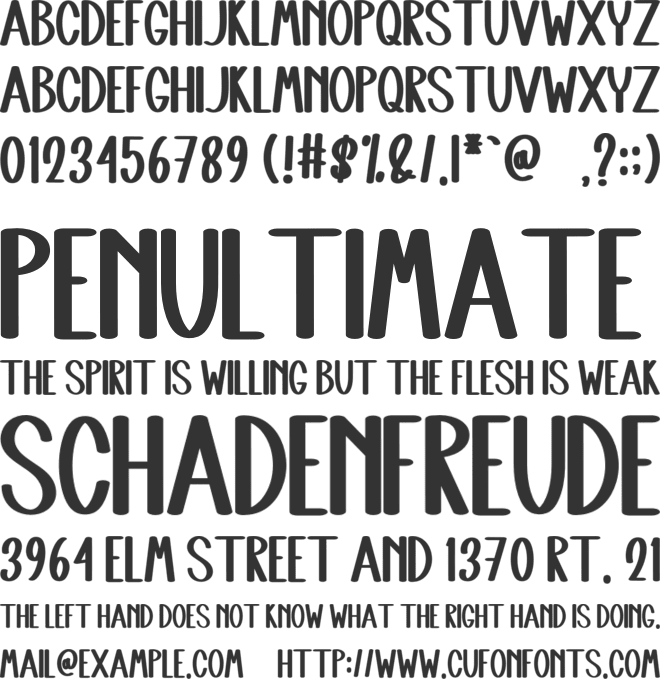 School Rainder font preview