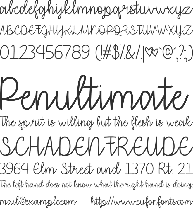 that i love you font preview