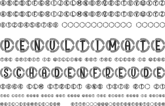 Crowned Laurel Monogram font preview