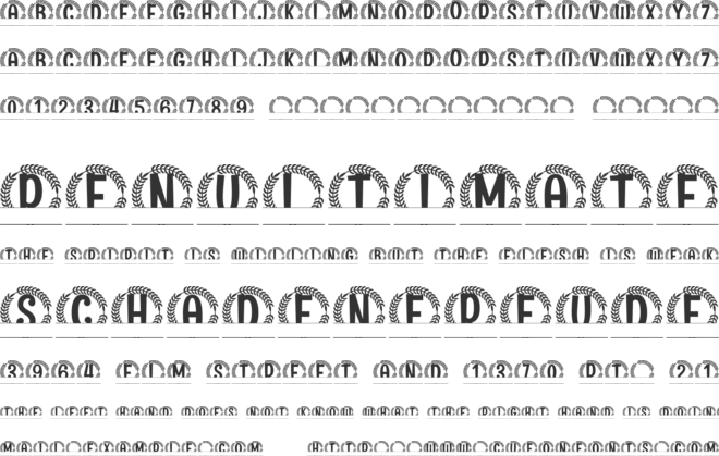 Crowned Laurel Split Monogram font preview