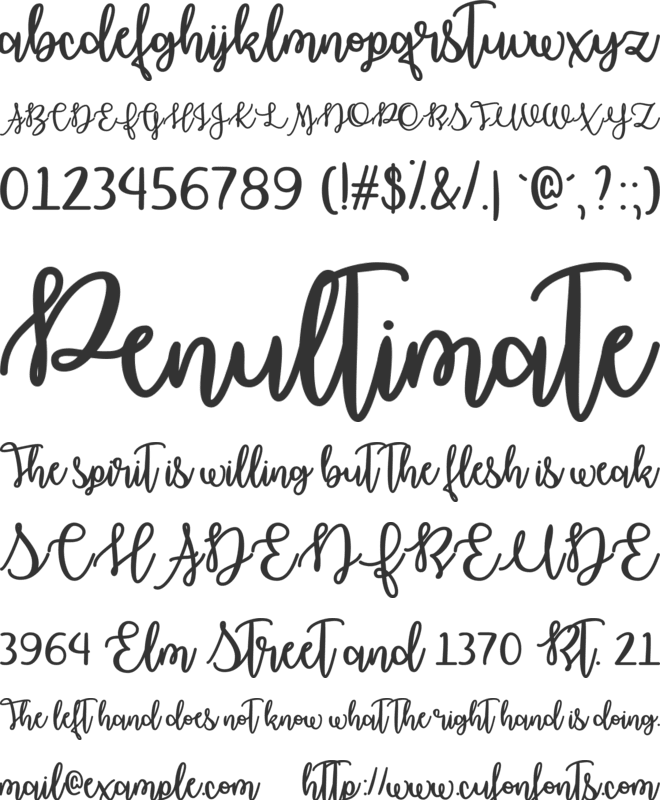 October Moon font preview