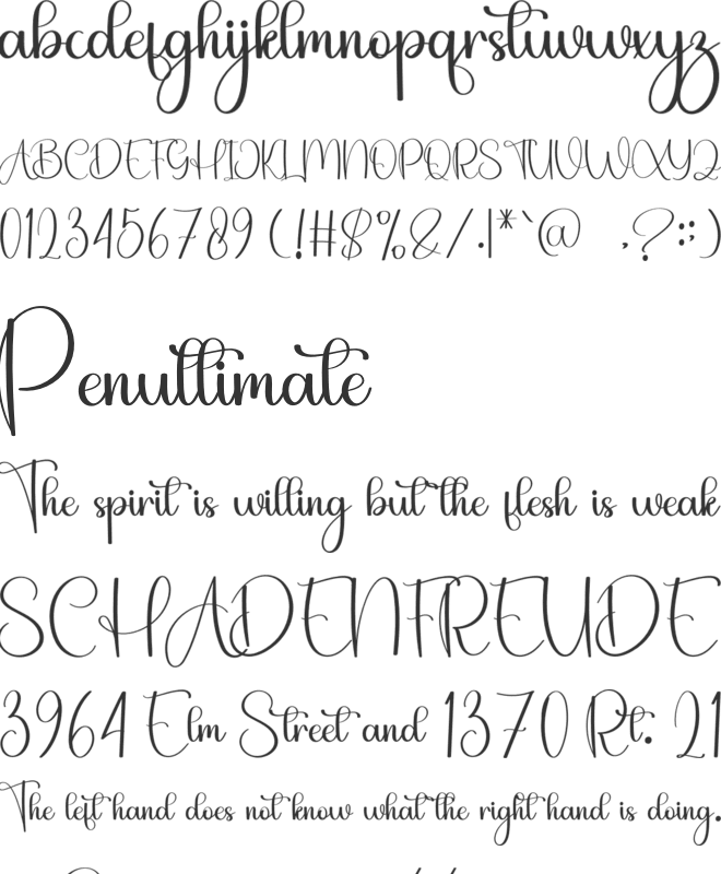 Highland Elegand font preview