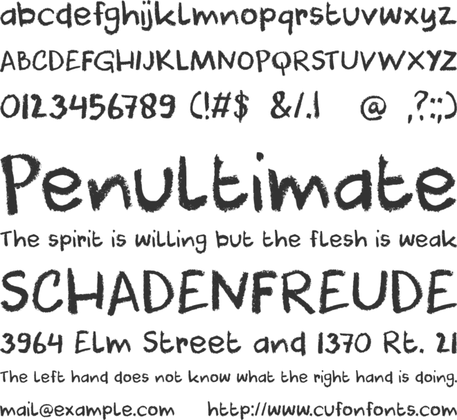 DK Cool Crayon font preview