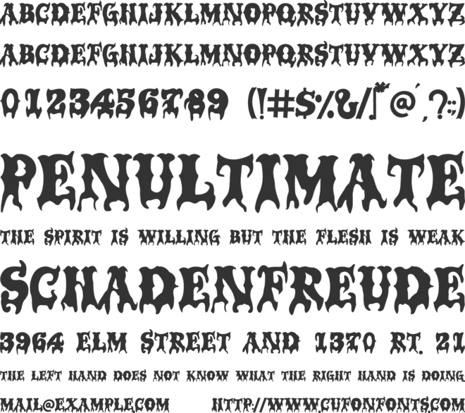 Caskford Halloween font preview