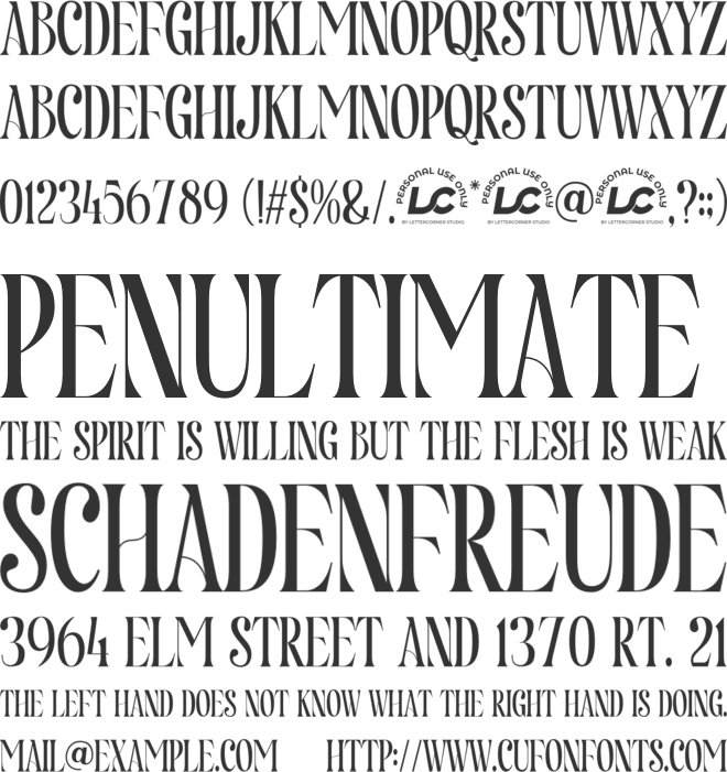 Keluarga font preview