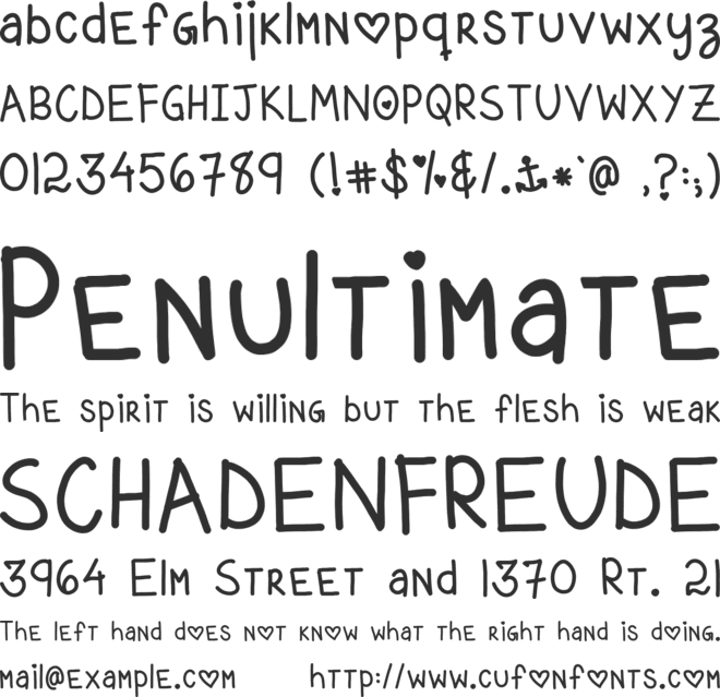 Love font preview