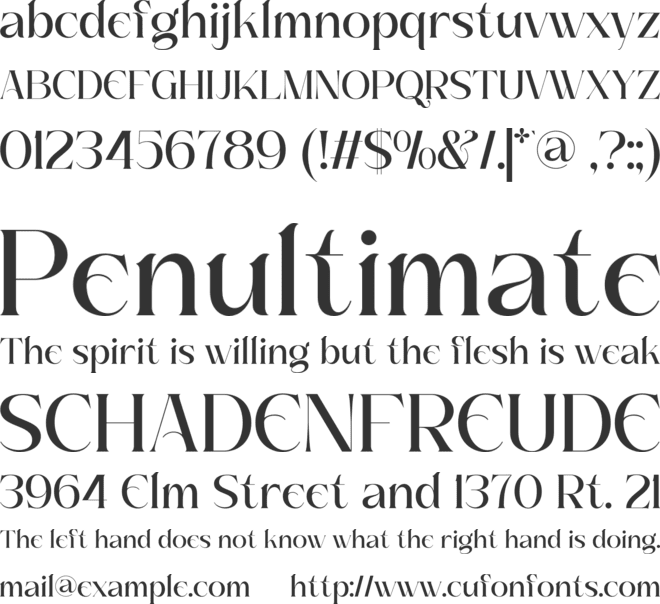 Brideside font preview