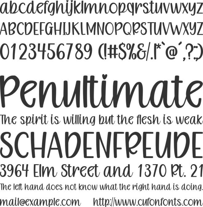 Handmade With Love font preview