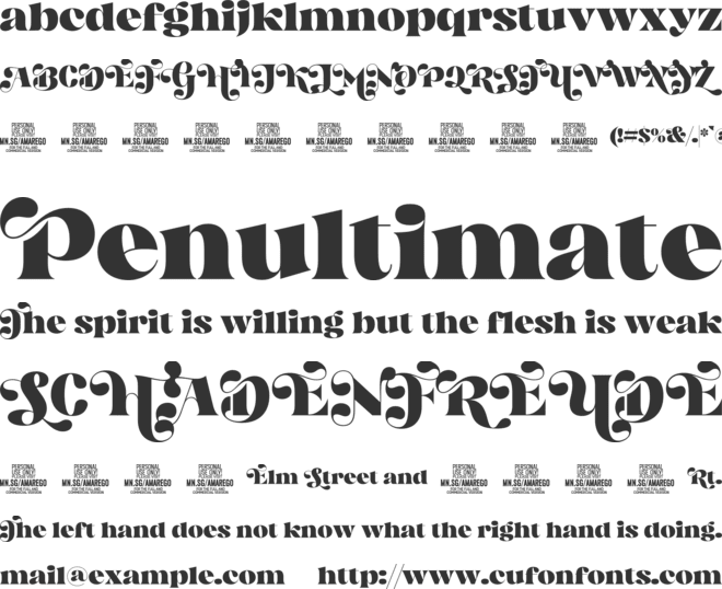 Amarego PERSONAL USE font preview