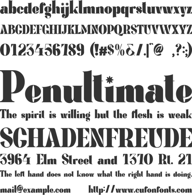 Megina font preview